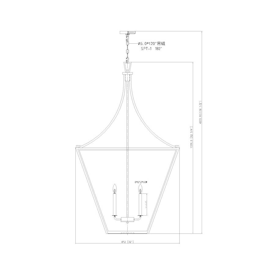 Z-Lite Montalcino 8 Light 32" Wide Taper Candle Pendant