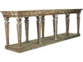 Colin Rectangular Console Table Distressed Umber Brown Pine Birch