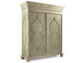 Enzo Olive Grey Wood Wardrobe Armoire with Adjustable Shelves